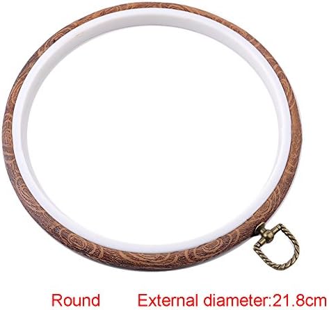 Embroidery Hoop - Durable Art Photo Frame Cross Stitch Hoop Ring Embroidery Circle Sewing Kit Frame Craft (Round, Oval, Rectangle, Octagon)(21.8cm,Round)