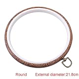 Embroidery Hoop,Woopower Cross Stitch Hoop Ring Embroidery Circle Sewing Kit Frame Craft Photo Frame,Round,Oval,Rectangle,Octagon (Round Diameter:21.8cm/8.58”)