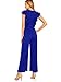Romwe Women's Sexy Casual Sleeveless Ruffle Trim Wide Leg High Waist Long Jumpsuit Blue L