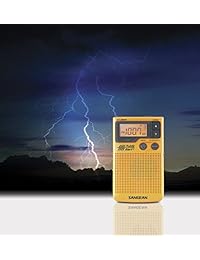 Sangean DT Radio de bolsillo, digital, de 400 vatios, frecuencia AM FM, con alerta del clima.