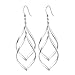 925 Sterling Silver Double Twist Wave Long Tassels Dangle Drop Earrings