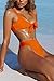QINSEN Womens Soft Tie Knotted Bandage 2PCS Swimsuit High Cut Bikini Sets Orange S