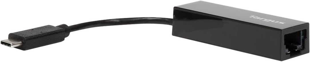 Targus Plugable USB-C Laptop Docking to Gigabit Ethernet Adapter Slim & portable design, Black (ACA930EUZ)