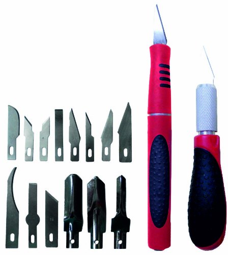 Werkzeyt Bastlermesser-Set, 16-teilig / B20896, Silber,schwarz,rot – Bild 4