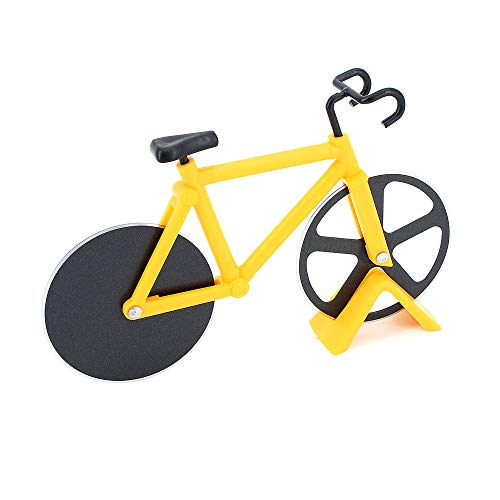 ShawFly Fiets Pizza Cutter RVS Roller Pizza Cutter, met Scherp Blade, Creatieve Keuken Gereedschap (Geel) - Afbeelding 6
