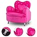 Costzon Kids Sofa, Toddler Ultra-Soft Velvet Armrest Chair Couch for Girls Bedroom Living Room, Children Furniture (Rose)