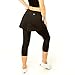 Women's High Waisted Tennis Skirt, Active Skapri with Pockets, Running Leggings with Attached Skirt, Black Golf Tennis Skirt
