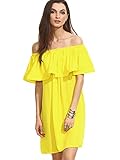 MakeMeChic Women's Off Shoulder Ruffle Cute Dress