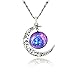 JIAYIQI Women Shiny Starry Sky Crescent Luna Crystal Gemstone Stud Earrings Bracelet Bangle Pendant Necklace