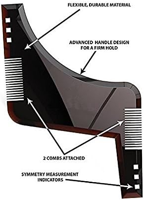 Beard Shaping Template Tool, SUSUN Double-sided beard comb Beard molding template The comb Beard shaper guide for line up &amp; edging.