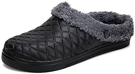 Zcoli Lined Clogs Fur Cotton Garden Slippers for Women Men Couple Indoor Outdoor Slip-on Winter Plush Mules Mesh Warm Breathable House