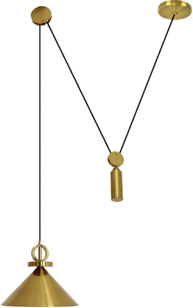 Riemenscheibe Metall Pendelleuchten, kreative stilvolle Messingfarbe