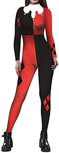 Women Halloween Christmas Cosplay Costume 3D Sexy Jumpsuit Bodysuit