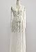 U-Story Sexy Deep V-Neck Long Sleeve Lace Beach See-through Maternity Maxi Dress (Large, White)