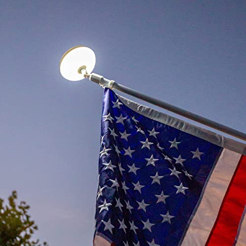 Deneve Dot Solar Flag Pole Light for 6ft Wall Mounted Spinning Pole