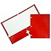 JAM PAPER Laminated Two Pocket Glossy 3 Hole Punch School Folders - Letter Size - High Gloss Assorted Primary Colors - 6/Pack