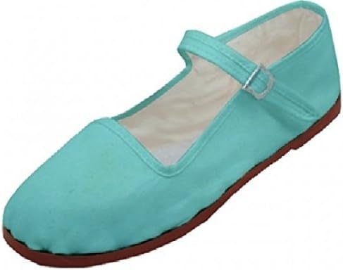 Easy USAEmuna Womens Cotton Mary Jane Shoes Ballerina Ballet Flats Shoes (11, Lt Blue 114)