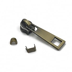 zipper bronze slider molded stoppers replace pcs pull bottom stop metal kit