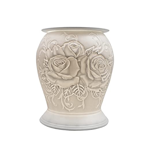 Cello Porcelain Barrel Electric Melt Burner, English Rose Pattern - Wax Melt Burners Safe For Use Around Children And Pets - Use As A Wax Burner Or An Oil Burner And Transform Your Home Fragrance.