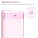 Power Bank 20000mAh Yoobao External Charger Cell Phone Battery Backup (High Capacity, LED Display,Dual Input &Output) Compatible iPhone X 8 7 Plus iPad Tablet Samsung Android Smart Device More-Pink