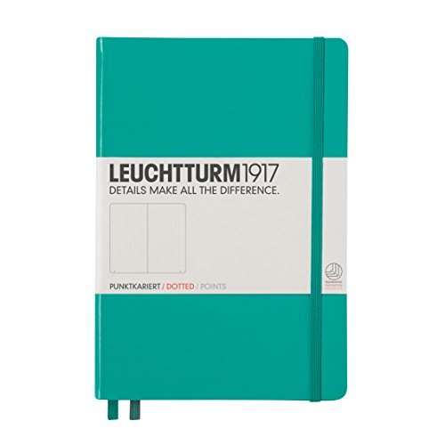 Leuchtturm1917 344792 Carnet Medium (A5), 249 pages numérotées, émeraude, pointillés