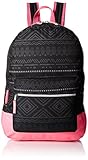 Trailmaker Girls' Printed Backpack with Contrast Bottom, Black