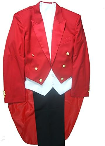 Tailorsun Mens Red Tuxedos Jackets with Black Pants and White Vest