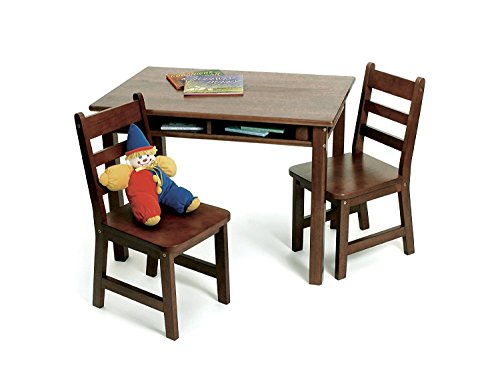 Lipper International Child's Rectangular Table and 2 Chair Set, Dark
Brown
