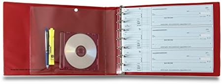 7 Ring 3 on a Page Check Book Binder by Starbinders Business Check Binder (Red)