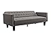 DHP Sienna Sofa Sleeper, Tufted Linen Upholstery with Tapered Wooden Legs, Gray
