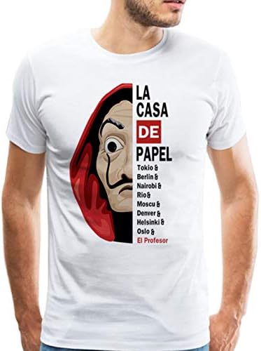 Funny La Casa De Papel T Shirt Heist Tees TV Series Men Short Sleeve