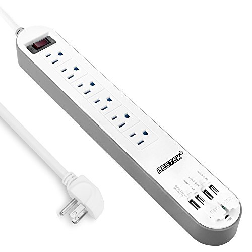 image for [Quick Charge 2.0] BESTEK 6-Outlet Surge Protector Power Strip with 4 