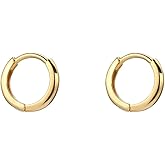 Minimalist Tiny Small Hoop Earrings for Women Girls 925 Sterling Silver Gold-Toned Polished Mini Huggie Hoops Cartilage Cuff Helix Thin Wrap Simple Jewelry (22g/4mm Gold)