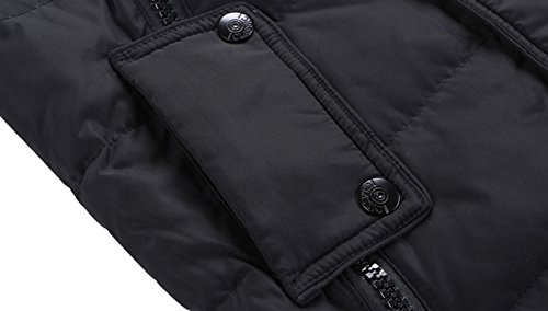 JiaYou Toddler Kid Child Boy Hooded Thick Winter Parka Mid/Long Duck Down Puffer Padded Overcoat Jacket(Style A Black,Height 55.12"-59.06" Inches)