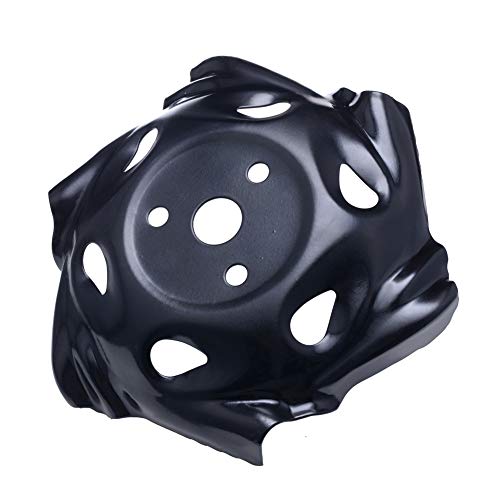 YOLIYANA Universal Weed Trimmer Head 9.5" with Rounded Edge Wheels Weed Eater Head Metal Brush Cutter Blade for Power Lawn Mower Sharpener Replacement (Black)