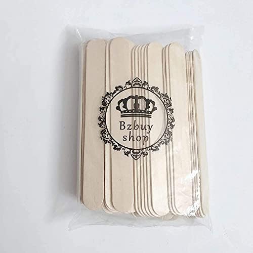 Bzbuy 100 Pieces Large Wax Sticks, Wood Waxing Craft Sticks Spatulas