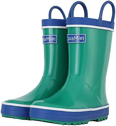 Toddler Rain Boots for Kids - CasaMiel Unisex Kids Rain Boots for Girls and Boys, Handmade Natural Rubber Rain Boots for Children Botas Para Niños