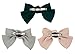 3-Pack Fashion Double-Deck Chiffon Large Solid Color Bowknot Hair Clip Women Girls Hair Bow Clip Accessories HC2175 (Beige Grey and Green)