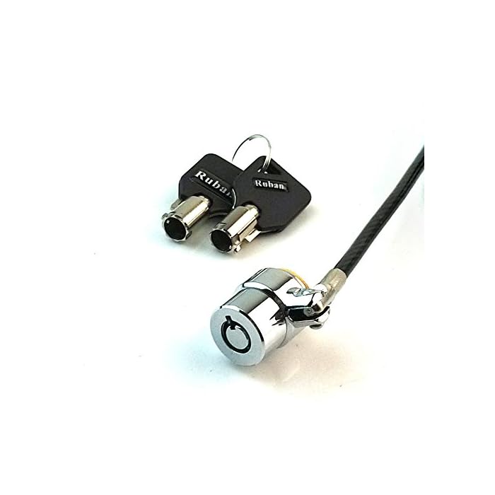 RUBAN Notebook Lock and Security Cable (PC/Laptop) Two Keys 6.2 foot