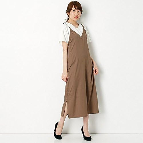 Amazon アースミュージック エコロジー Earthmusic Ecology キャミワンピース 147カーキ F ワンピース チュニック 通販