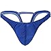 Mens Sexy Bulge Pouch G-string Underwear with Inverted Triangle Rear Blue L