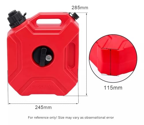 Bidón de Gasolina 5 Litros, Bidón de Gasolina para Moto, 5L Tanque de 1.3 Galones Contenedor de Gas Portátil, Con Cerradura y Llave