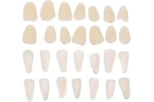 FOMIYES Temporary Crown, 200Pcs Temporary Cap, Dental Acrylic Resin Temporary Crown Veneers Material Temporary Repair Kit Replacements for Missing Broken Fake Teeth Beige