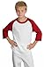 Sport YT200 Youth Colorblock Raglan Jersey - White/Red - M [Apparel]
