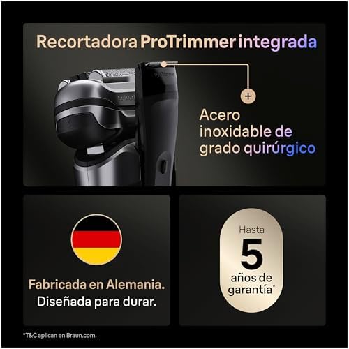 Barbear Elétrico Masculino Série 9 PRO+, Barbear Seco e Molhado com Tecnologia 5+1, Sem Fios, 60 Min De Uso, Base de Carregamento, 9617si, Prata