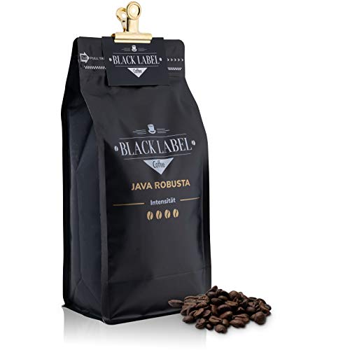Black Label Coffee® Espresso Kaffeebohnen 1kg Java Robusta Kaffee 100% | Kaffeebohnen Vollautomat 1kg Espresso ganze…