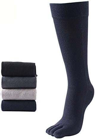 2 Pairs Mens Toe Socks Cotton Athletic Running Five Finger Crew Sport Soccer Long Socks