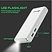 BONAI [Upgraded] Power Bank, Stripe 10,000mAh Portable Charger Ultra-Compact with Flashlight Compatible with iPhone 7 iPad Galaxy S8 and Others Android Tablet Phone (White)