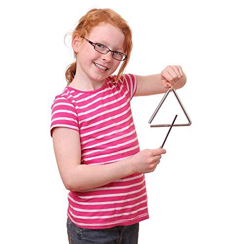 Nrpfell Hand Percussion Instrument 2 Pack Triangle-Instrument 5 Inch - Thumbnail 2