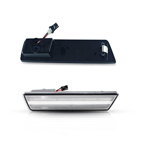 GTINTHEBOX 2PCS 3D Classic Clear Lens Amber 24-SMD LED Front Bumper Side Marker Lights Lamps Replacement Kit For 2008-2014 Dodge Challenger